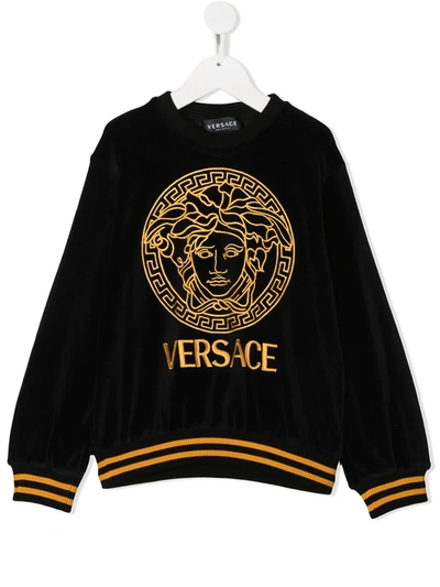 Shop Young Versace Medusa Head Sweatshirt In Black