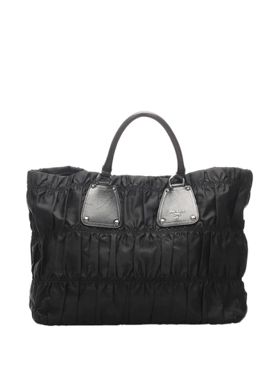Pre-owned Prada Gathered Design Tote Bag In Black