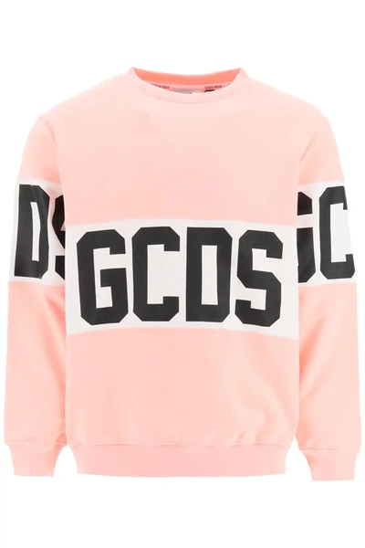 Shop Gcds Sweatshirt Maxi Logo In Pink,white,black