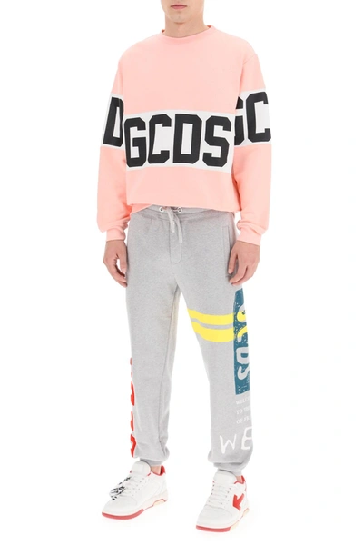 Shop Gcds Sweatshirt Maxi Logo In Pink,white,black