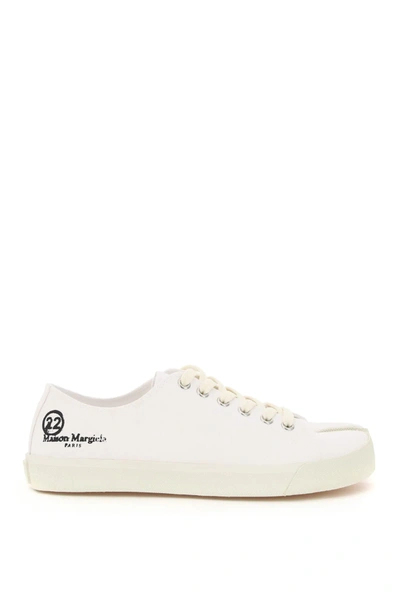 Shop Maison Margiela Tabi Canvas Sneakers In White