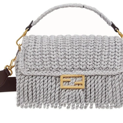 Shop Fendi Baguette In Gris