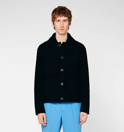 Shop Ami Alexandre Mattiussi Raw Edges Boxy Jacket In Black