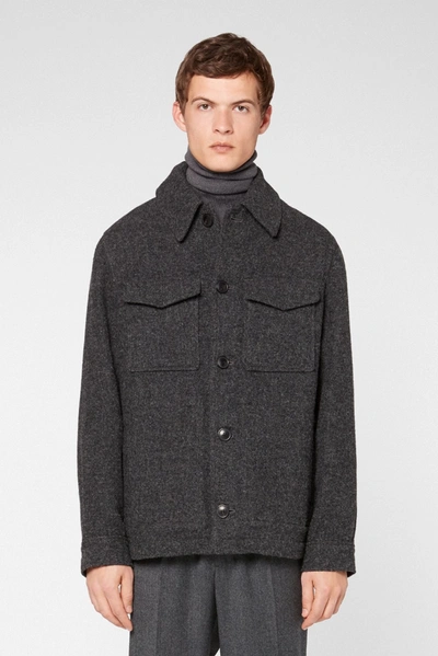 Shop Ami Alexandre Mattiussi Buttoned Jacket In Grey