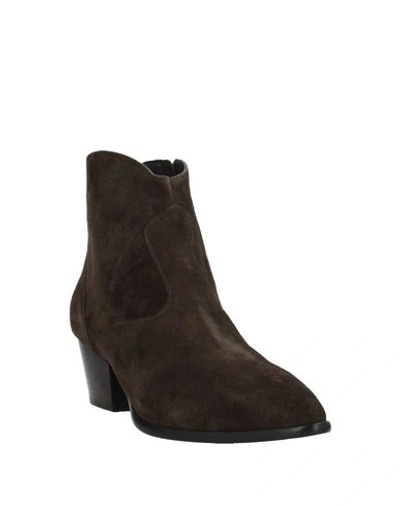Ash Woman Ankle Boots Military Green Size 6 Calfskin In Green