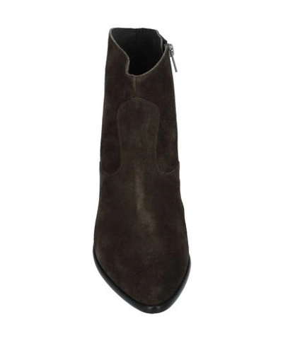 Ash Woman Ankle Boots Military Green Size 6 Calfskin In Green