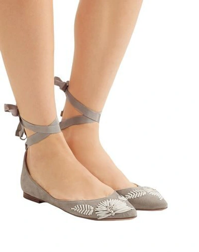 Shop Aerin Ballet Flats In Light Grey