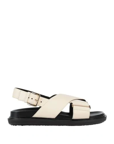 Shop Marni Sandals In Ivory