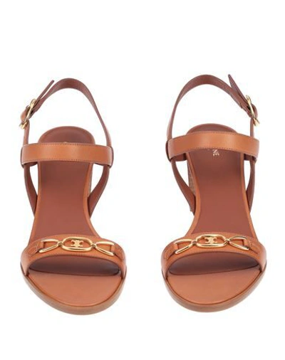 Celine Céline Women's Brown Leather Sandals In Brown