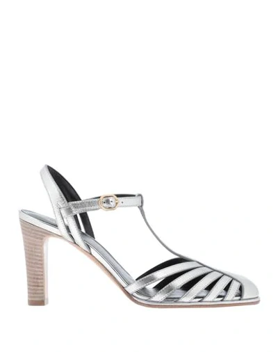 Shop Celine Sandals In Silver