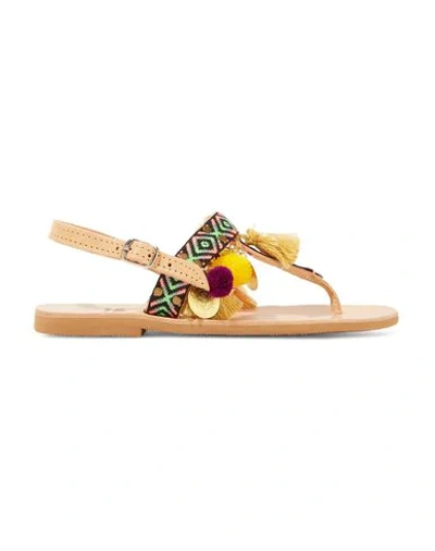 Shop Mabu By Maria Bk Toe Strap Sandals In Camel