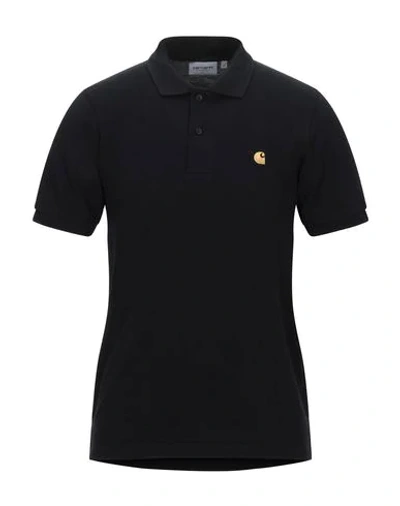 Shop Carhartt Polo Shirt In Black