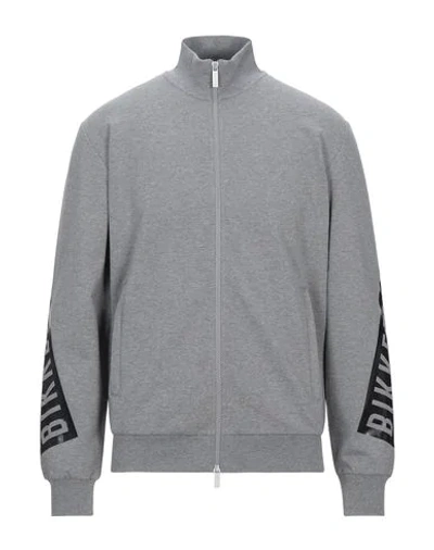 Shop Bikkembergs Man Sweatshirt Grey Size M Cotton, Elastane