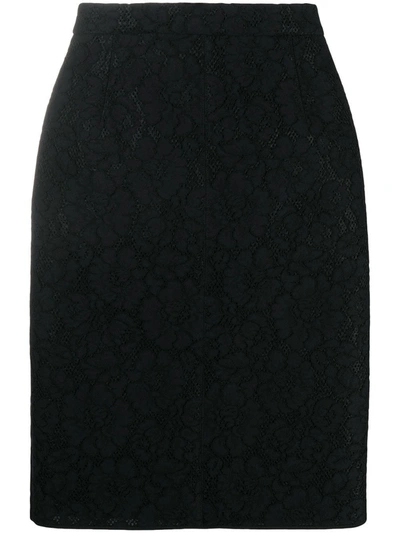 Shop N°21 Contrast-zip Jacquard-effect Skirt In Black