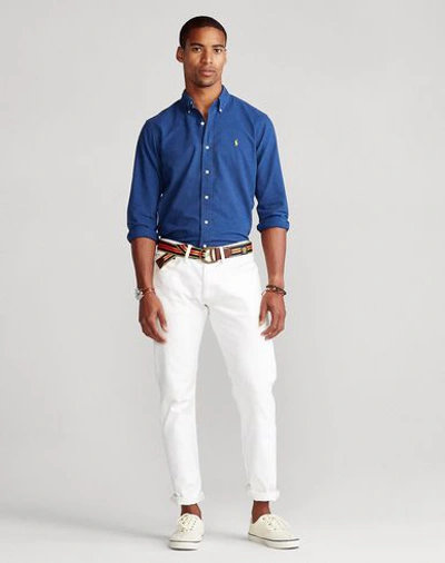 Shop Polo Ralph Lauren Solid Color Shirt In Blue