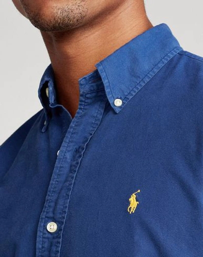 Shop Polo Ralph Lauren Solid Color Shirt In Blue