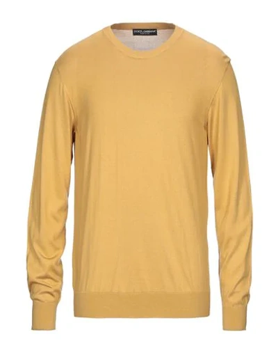 Shop Dolce & Gabbana Man Sweater Ocher Size 34 Silk