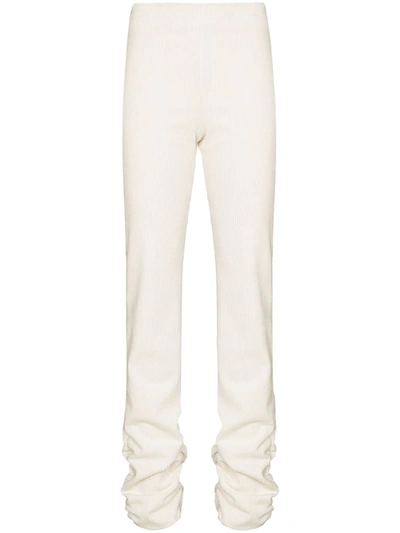 Shop Danielle Guizio Ruched Hem Leggings In White