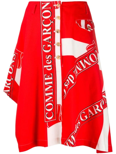 Shop Comme Des Garçons Homme Deux Draped Cropped Trousers In Red