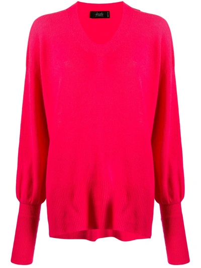 Shop Maison Flaneur Long Sleeve Cashmere Jumper In Pink