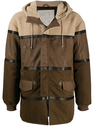 Shop Giorgio Brato Panelled Hooded Jacket In Brown