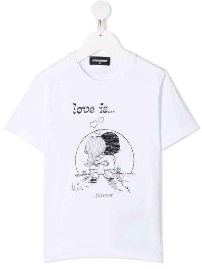 Shop Dsquared2 Illustration-print T-shirt In White