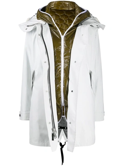 Shop Ienki Ienki Multi-layered Parka Coat In White
