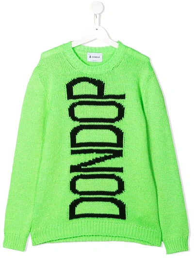 Shop Dondup Intarsia Knit Jumper In Green