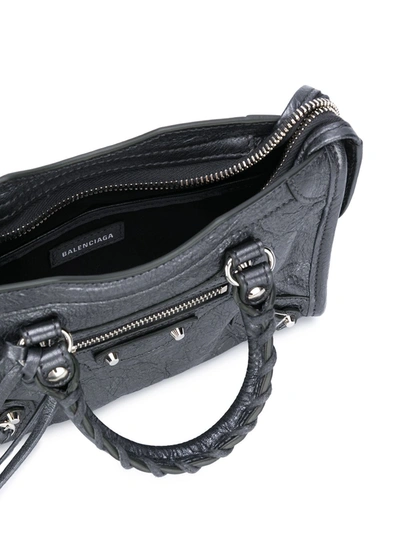 Shop Balenciaga City Nano Leather Handbag In Grey