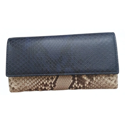 Pre-owned Gucci Blue Python Wallet
