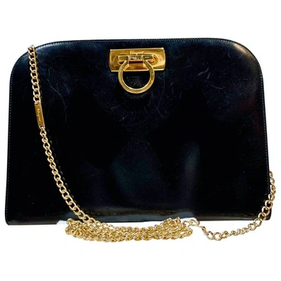 Pre-owned Ferragamo Leather Handbag In Black