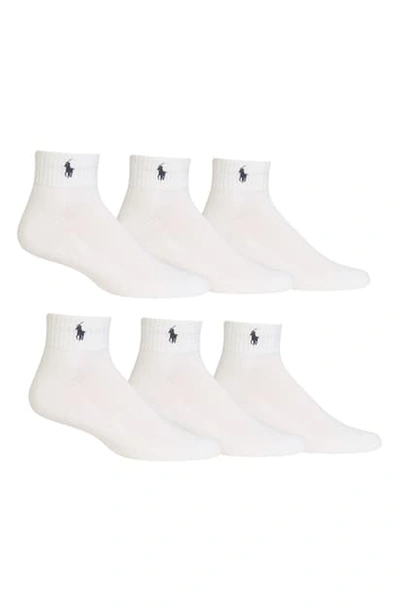Shop Polo Ralph Lauren Assorted 3-pack Rib Cuff Quarter Socks In White