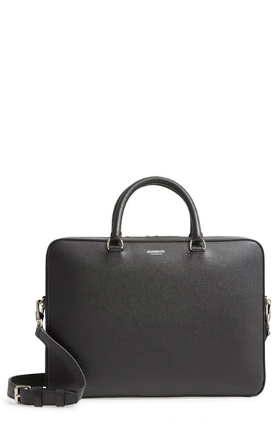 Shop Burberry Ainsworth Grainy Leather Briefcase In Black