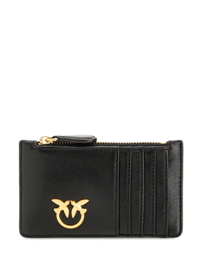 Shop Pinko Quilted Card Slot Purse In Black
