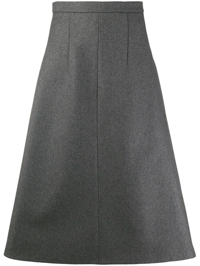 Shop Rochas High-waisted Knitted Skirt In Grey