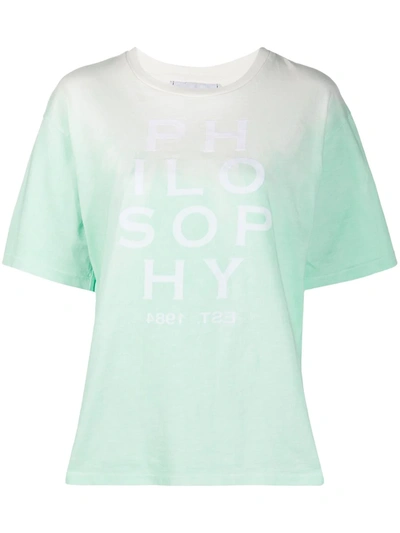 Shop Philosophy Di Lorenzo Serafini Gradient-dyed T-shirt In Green