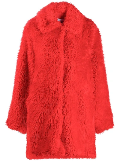 Shop Msgm Single-breasted Coat In Red