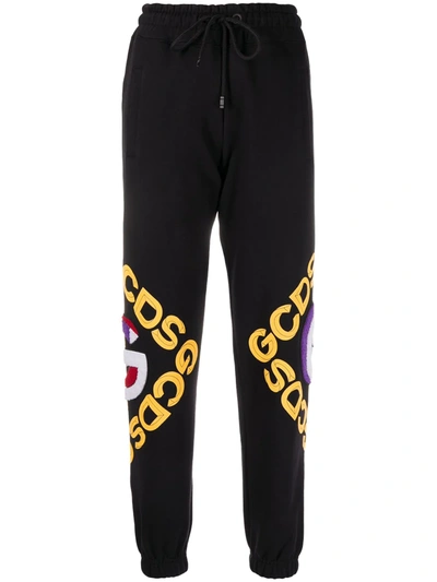 Shop Gcds Logo Print Track Pants In Black