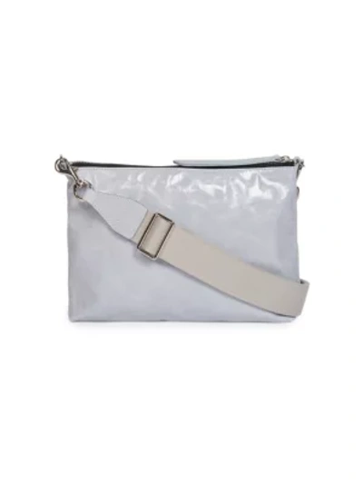 Shop Isabel Marant Women's Small Nessah Leather Crossbody Bag In Light Grey