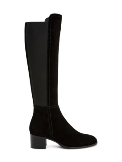 Shop Aquatalia Nova Suede Heeled Boots In Black