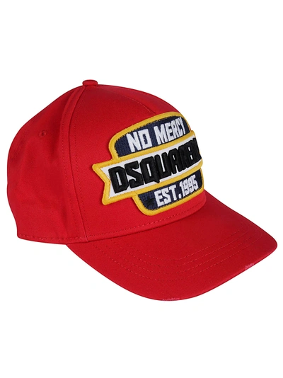 Shop Dsquared2 No Mercy Patch Baseball Cap In Red