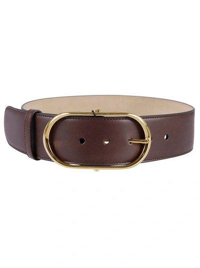 Shop Dolce & Gabbana Oval Buckle Belt In Brown