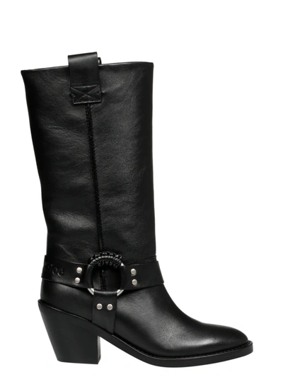 Shop See By Chloé Texan Boots In Black