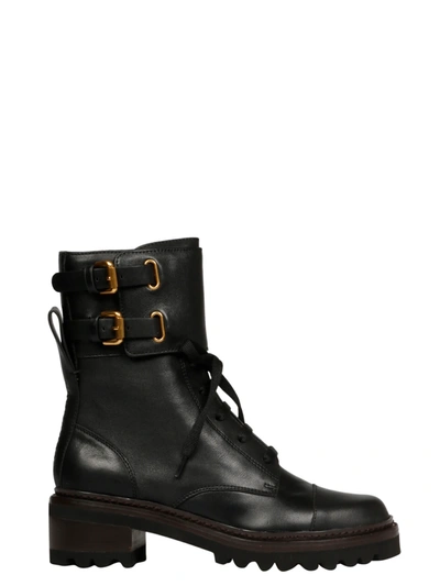 Shop See By Chloé Combat Boot In Black