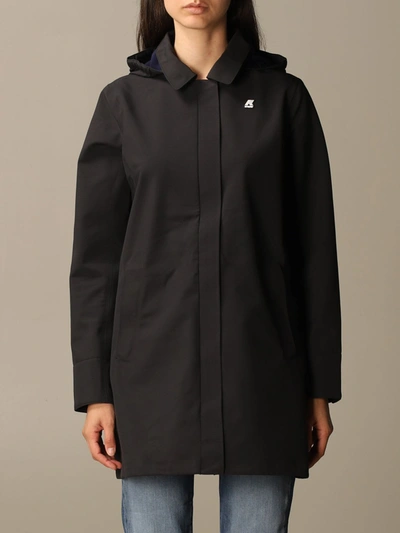 Shop K-way Mathilde Bonded Slim Neoprene Jacket Women In Black
