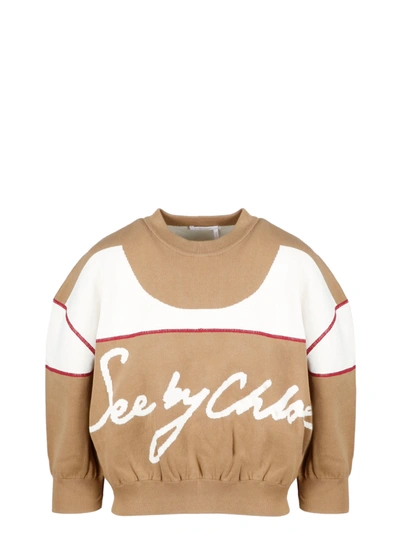 Shop See By Chloé Cropped Sweater In Brown