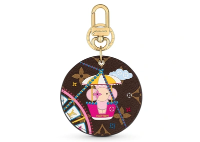 Pre-owned Louis Vuitton  Illustre Vivienne Funfair Xmas Bag Charm And Key Holder Monogram Rose Ballerine Pink