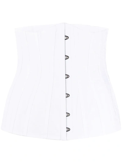Shop Dolce & Gabbana Corset Buttoned Top In White