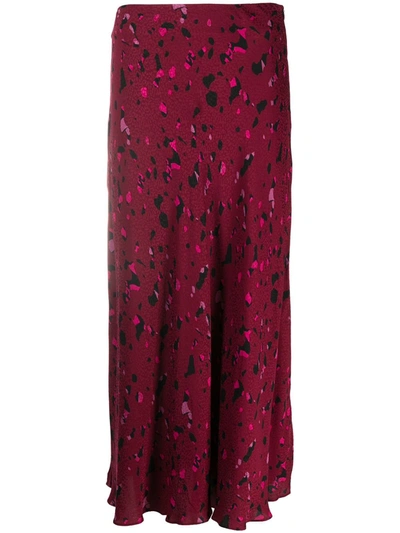 Shop Ba&sh Tomy Leopard-print Midi Skirt In Purple