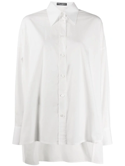 Shop Dolce & Gabbana High-low Shirt In White